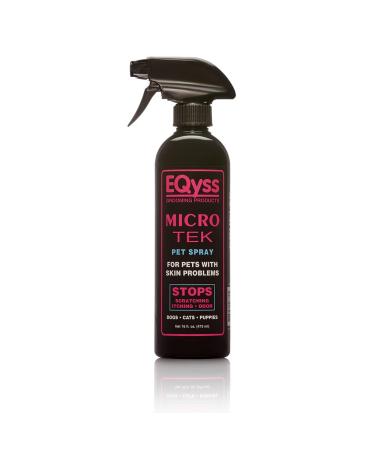 Eqyss Micro-Tek Pet Spray - for Pets with Skin Problems. Stops Scratching, Itching, Odor. Soothes Dry Skin 16-Ounce