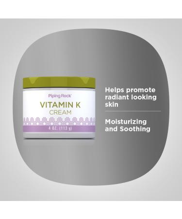 Piping Rock Vitamin K Cream | 4 Ounce | for Bruising Dark Circles Spider Veins Eyes Skin and Face - Buy Online on GoSupps.com