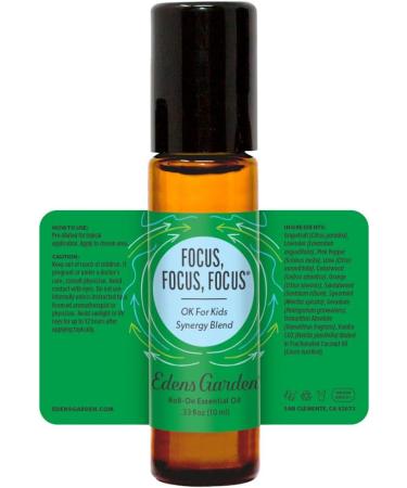 Edens Garden Focus Focus Focus Essential Oil Roll-On Blend- 100% Pure Premium Grade Natural Therapeutic Aromatherapy Kid & Skin Safe The Best for Comfort Tension Pre-Diluted 10 ml (.33 fl oz) Focus Focus Focus 0.3  - Buy Online on GoSupps.com