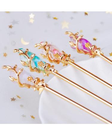 Buy Hanyzcin Chinese Hair Sticks - 4 Vintage Hairpins for Hanfu Elegant Hair Jewelry Accessories for Girls & Women - Buy Online on GoSupps.com