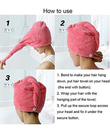 YYXR Microfiber Towel 2 Pack - Quick Drying Highly Absorbent Hair Towel in Rose-Purple | Reduce Hair Drying Time - Buy Internationally - Buy Online on GoSupps.com