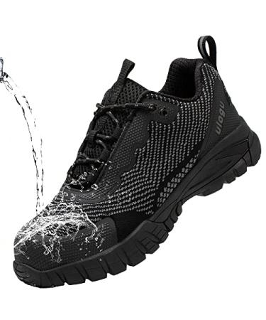 ulogu Women's Waterproof Hiking Shoe Comfy Lightweight Non-Slip All Day Work Walking Shoes 6-Month Warranty 8 Black