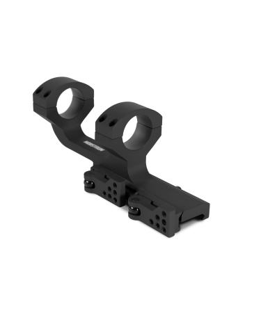 Monstrum Slim Profile Series Cantilever Offset Dual Ring Picatinny Scope Mount with Quick Release | 1 inch Diameter Black