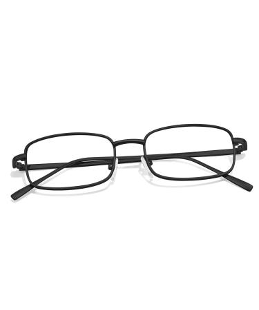 TJUTR Fashion Clear Glasses Non Prescription Fake Glasses for Women Blue Light Blocking Rectangle Metal Glasses Frame 733-V11 Black-v11