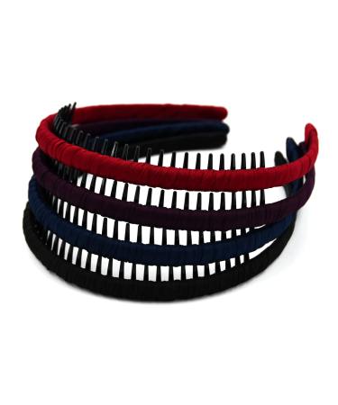 STHUAHE4PC Multicolor Protection Resin Teeth Comb Hair Hoop Hairband Headband Hair Accessories by Beauty hair (Multi-colored-No.25)