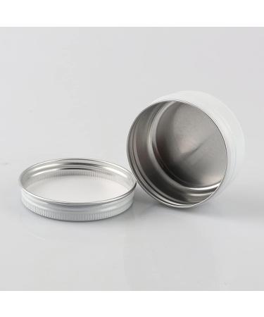 Zeoabsy 10 Pieces 60ml White Aluminum Jars with Screw Lid | Ideal for Cosmetics Candles & Ointments | Includes 5 Spatulas & Etiquette | International Shipping - Buy Online on GoSupps.com