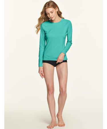 TSLA Women's UPF 50+ Long Sleeve Rash Guard Swim Shirt - UV Protection, Quick Dry, Sun Block Long Green Large - Buy Online on GoSupps.com