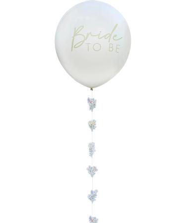 Ginger Ray Wei er Latex Balloon Bride to Be with Paper Flower Tail - Hen Party Decorations | 45.7 cm Balloon - Buy Online on GoSupps.com