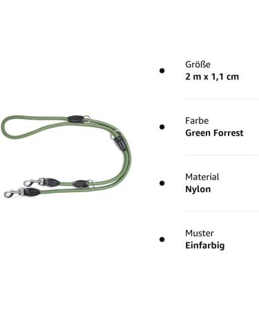 Leitengr n Dog Leash Derby - 2m Adjustable Nylon Leash for Medium to Large Dogs | Nature Olive Green - Buy Online on GoSupps.com