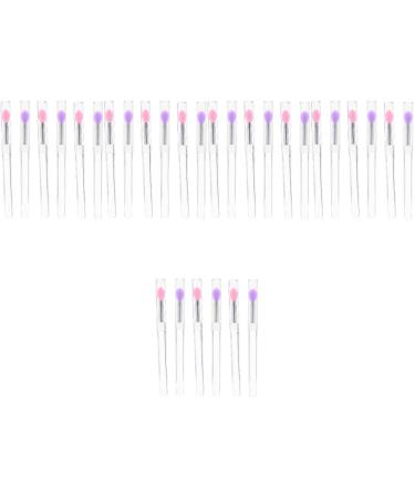 minkissy 30 pcs Silicone lip brush with lid lipstick applicator eyebrow lipstick brush with cap makeup Silicone Lipstick Brush eyes lip gloss travel 10.8x0.9cmx5pcs As Shownx5pcs