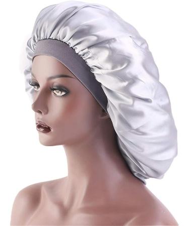 Qianmome Women's Big Size Beauty Print Satin Silk Bonnet Sleep Cap - Black - Buy Online on GoSupps.com