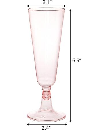 Hedume 70 Pack Pink Champagne Flutes - 5oz Disposable Plastic Wine Glasses for Wedding, Party, Valentine's Day - 2-Piece Disposable Champagne Glasses - Buy Online on GoSupps.com