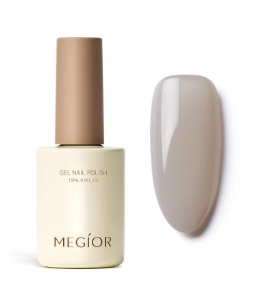 MEGIOR Jelly Nude Gel Nail Polish 15ML Neutral Nude Gel Polish 1PC Nail Polish Gel Soak Off UV Gel Polish Translucent Color Neutral Gel Polish for Nail Art Manicure DIY at Home