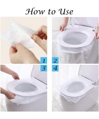 180PCS Biodegradable Disposable Plastic Toilet Seat Cover Portable Safety Travel Bathroom Toilet Paper Pad Bathroom Accessory - Buy Online on GoSupps.com