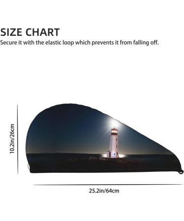 Quick-Dry Hair Towel Wrap | Button Towel Turban for Fast Drying - Peggy S Cove Lighthouse - Buy Online on GoSupps.com