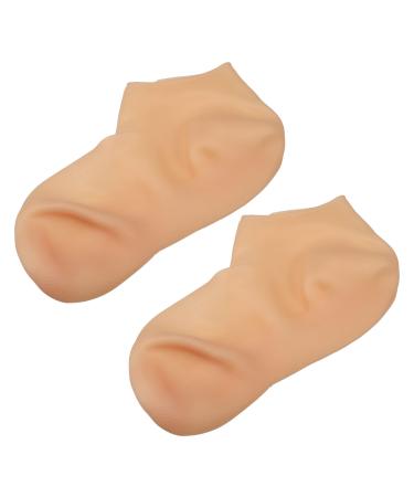 VOCOSTE 1 Pair Moisturizing Gel Socks Cracked Foot Care Protector Ankle Silicone Socks Beige M Size
