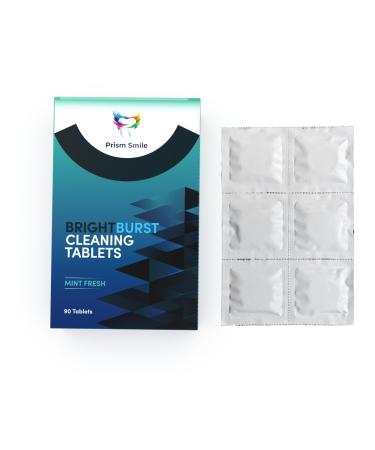 Prism Smile BrightBurst Cleaning Tablets Mint Fresh 90 Count for Clear Aligners Retainers Night Guards Whitening Trays - Buy Online on GoSupps.com
