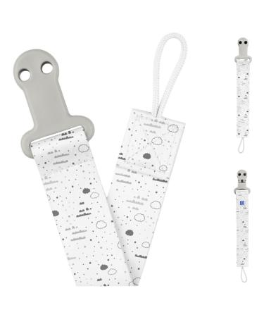 Kikkaboo Savanna Baby Pacifier Clip - Grey Pacifier Chain & Strap for Newborns | Safe & Stylish - Buy Online on GoSupps.com