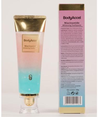 BodyAccel Teeth Whitening Toothpaste - Fluoride-Free Deep Clean for Cavity Repair & Fresh Breath | Removes Tea Coffee & Wine Stains - Cherry Flavor 3.5 oz - Buy Online on GoSupps.com