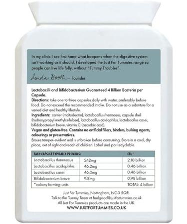 Live Bacteria Probiotics | 60 Capsules | Just For Tummies | Vegetarian | Vegan | Gluten-Free - Buy Online on GoSupps.com