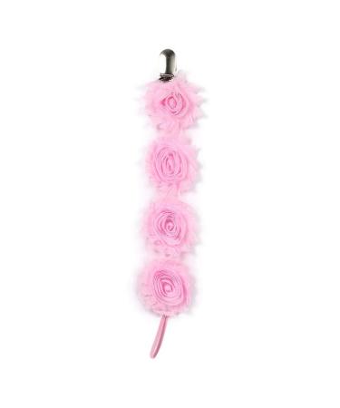 Baby Pacifier Clip Rose Flower Feeding Dummy Pacifier Clip Teething Soother Holder Strap Chain(#1)