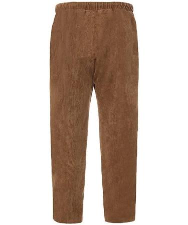 Men's Cargo Pants - Loose Fit Cotton Plus Size with Pockets - Summer 3/4 Sport Shorts & Lace Up Solid Color Overalls - A3-Braun - Buy Online on GoSupps.com