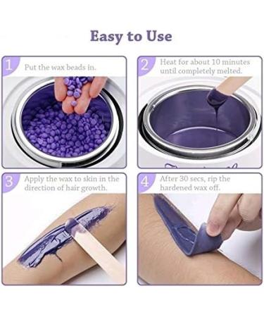 Aoonar Wax Warmer Heater Wax Hair Removal Waxing Kit Wax Dpilation Set (110V US Plug White+100G Beans+10Pcs Sticks) - Buy Online on GoSupps.com