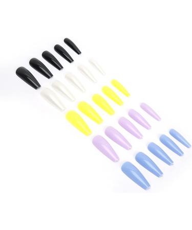 Press On Nails Fake Nails Set Ballerina False Gel Nails Art Tips False Nails Pure Color Full Cover Nail Tip False Nail Tip Fake Fingernails for Women Girls Kids DIY Nail (03) - Buy Online on GoSupps.com