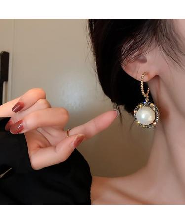 JWICOS Faux Pearl Rhinestone Dangle Earrings - Boho Gold Beaded Hoop Cuff for Prom & Party | Women's Jewelry - Buy Online on GoSupps.com