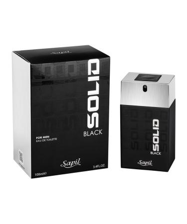 Sapil Solid Black Perfume for Men - Long-lasting Dubai Cologne Arabic Woody Floral EDT Spray 3.4 Oz (100 ml) - Enticing Dubai Perfume for Men Affordable Luxury Fragrance - Buy Online on GoSupps.com