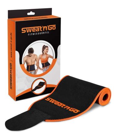 Sweat 'n' Go belly girdle - strong sweating through extra thick neoprene - sweat belt with an extremely solid Velcro fastener - women and men M - waist size: 60 - 100 cm