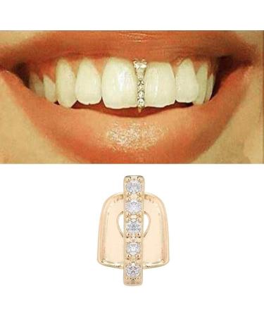 Hip Hop Teeth Gap Crystal Grills Punk Teeth Caps Cosplay Party Tooth Rapper Funny Jewelry Gift Gold - Buy Online on GoSupps.com