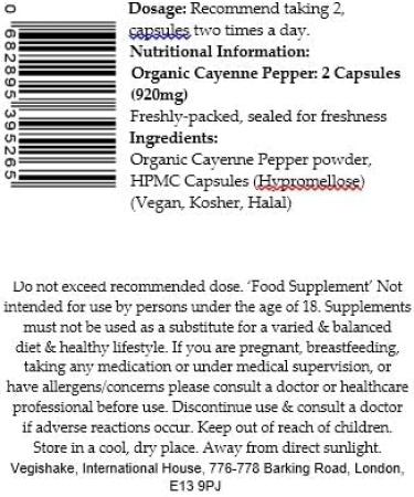 Organic Cayenne Pepper HPMC Capsules 900mg Supplements Fat Energy Burner Loss Diet Weight Satiety Management Vegan Halal Kosher (60 Capsules) 60 count (Pack of 1) - Buy Online on GoSupps.com