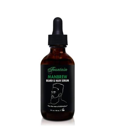 Fountain Manbrew Beard Mustache Hair Grooming Serum with Premium Hemp Oil 5 Ounce - Natural Boar Brush - Satin Durag