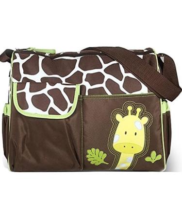 Accessotech Waterproof Baby Diaper Nappy Mummy Changing Handbag Shoulder Bag with Mat Travel (Giraffe Green) - Buy Online on GoSupps.com