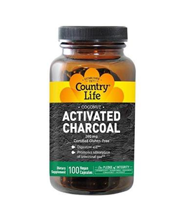 Country Life Activated Charcoal 260 mg 100 Vegan Capsules - Buy Online on GoSupps.com