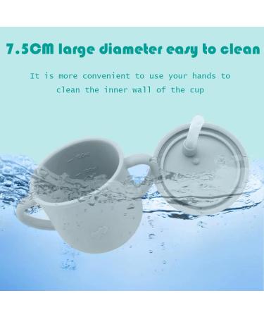 Silicone Sippy Cup for Toddler | Soft Straw Trainer Cup | Handles & Lids | 6 oz Blue - Buy Online on GoSupps.com