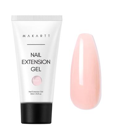 Makartt Poly Nail Gel Nail Extension Gel 50ML Builder Gel Nail Extension White Pink Nude Clear Rosy Gel for Technician Starter DIY Salon Design (Peach)