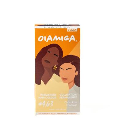 Oiamiga Chocolate Permanent Hair Dye Inclusive Hair Colour for All Hair Types Rapid Processing Made with Natural Ingredients Vegan and Cruelty Free 120ml