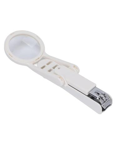 Stainless Steel Adjustable Nail Snap with Magnifying Glass for Seniors - Fingernail & Toenail Cutter Care (White) - Buy Online on GoSupps.com