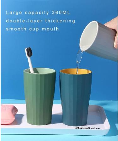 Whale Mouthwash Toothbrush Cup - Unbreakable Bathroom Tumbler with Easy Grip - 360ML Capacity (Green & Brown) - Buy Online on GoSupps.com
