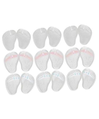 FRCOLOR 9 Pairs Gel Slipper Pads Athletes Foot Metatarsal Foot Toe Cushion Shoe Insoles Forefoot Pads Half High Heel Clear Forefoot Cushion Inserts Forefoot Cushions Arch of Foot Liner