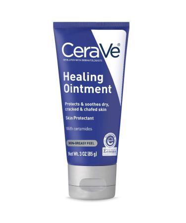 CeraVe Healing Ointment, Moisturizing Petrolatum Skin Protectant for Dry Skin with Hyaluronic Acid and Ceramides, Lanolin Free & Fragrance Free, 3 Ounce