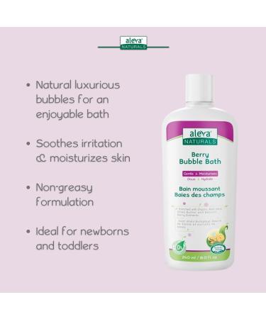 Aleva Naturals Bubble Bath | 8.12 Fl Oz | Gentle Moisturizing Formula for Sensitive Skin | Organic Ingredients | Fresh Berry Scent | Ideal for Newborns & Toddlers - Buy Online on GoSupps.com