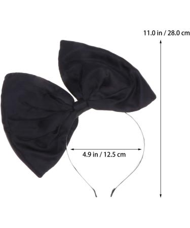 Minkissy Huge Bow Headband Candy Colored Hair Hoop Party Props Lovely Large Bowknot Hairband Party Props for Woman Girl(Black) - Buy Online on GoSupps.com