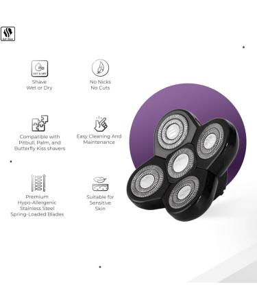 Skull Shaver Pitbull Carver 5 Head Blade Replacement - Buy Online on GoSupps.com