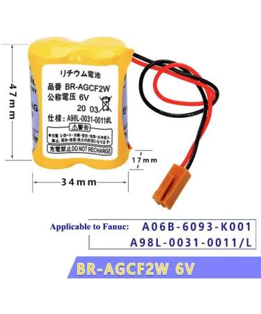 2PCS BR-AGCF2W 2200mAH 6V Battery Replacement for FANUC Controls - A98L-0031-0011 - International Shipping Available - Buy Online on GoSupps.com