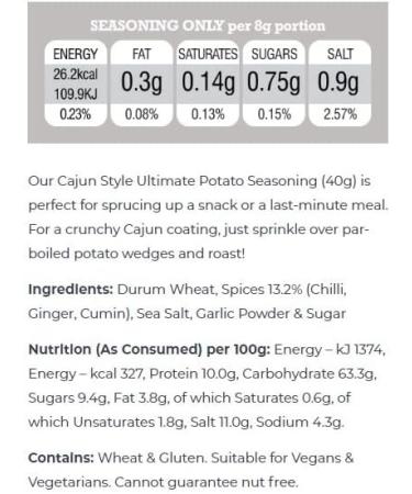 Pureety Gourmet Flavours Potato Seasonings (Cajun Style x 4 packs) - Buy Online on GoSupps.com