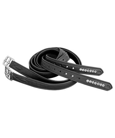 EURORIDING Glitter Stirrup Leathers black 160