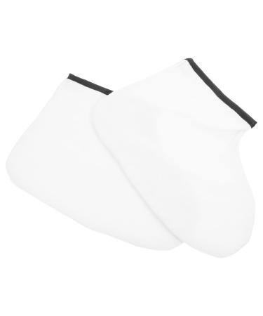 Masques Pieds la Paraffine 1 Paire Doublures en Coton Confortable Beige Clair Bord Noir Soin Hydratant et Couverture Chauffante pour Spa et Bains de Pieds Professionnels